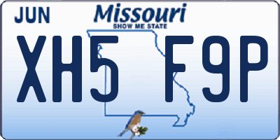 MO license plate XH5F9P