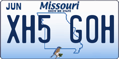 MO license plate XH5G0H