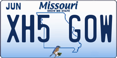 MO license plate XH5G0W
