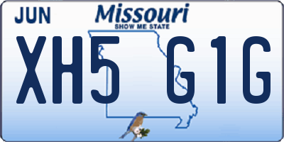 MO license plate XH5G1G