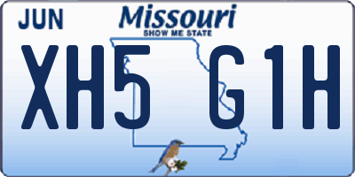 MO license plate XH5G1H