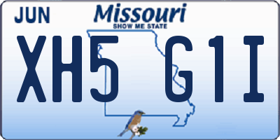 MO license plate XH5G1I