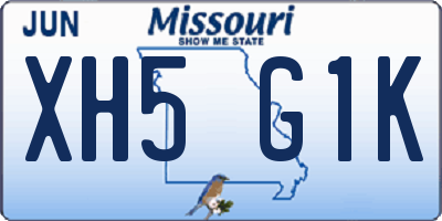 MO license plate XH5G1K
