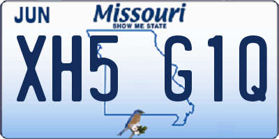 MO license plate XH5G1Q