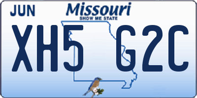 MO license plate XH5G2C