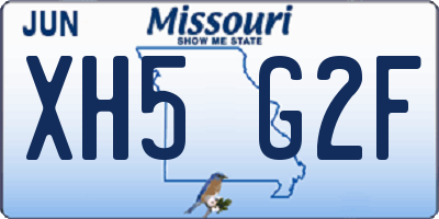 MO license plate XH5G2F