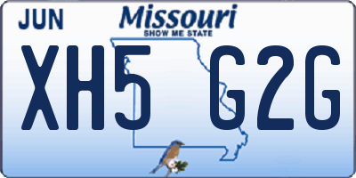 MO license plate XH5G2G