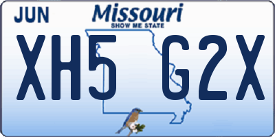 MO license plate XH5G2X