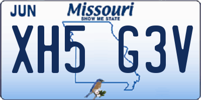 MO license plate XH5G3V