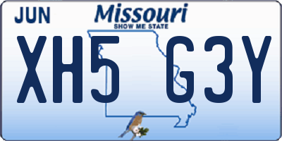 MO license plate XH5G3Y