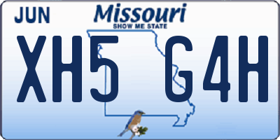 MO license plate XH5G4H