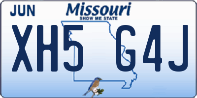 MO license plate XH5G4J