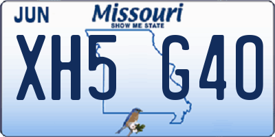 MO license plate XH5G4O
