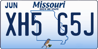 MO license plate XH5G5J