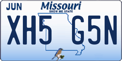 MO license plate XH5G5N