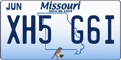 MO license plate XH5G6I