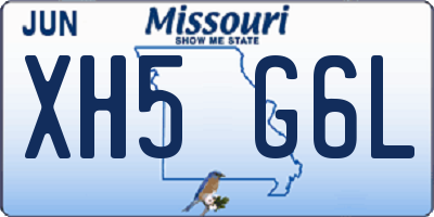 MO license plate XH5G6L