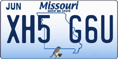 MO license plate XH5G6U
