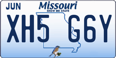 MO license plate XH5G6Y