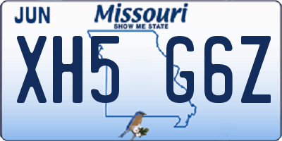 MO license plate XH5G6Z