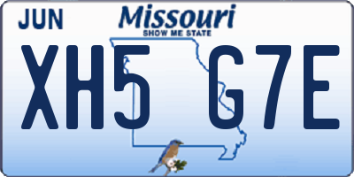 MO license plate XH5G7E