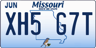 MO license plate XH5G7T