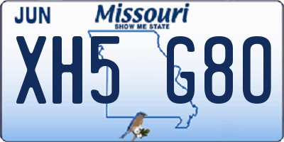 MO license plate XH5G8O