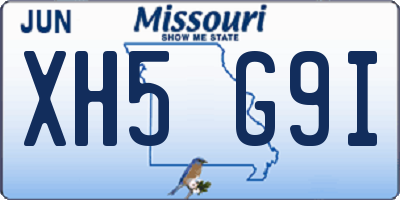 MO license plate XH5G9I