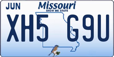 MO license plate XH5G9U