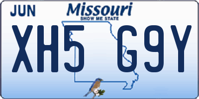 MO license plate XH5G9Y
