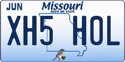 MO license plate XH5H0L