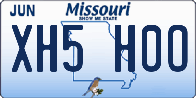 MO license plate XH5H0O