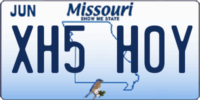 MO license plate XH5H0Y