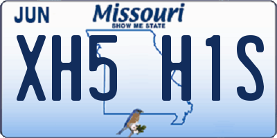 MO license plate XH5H1S