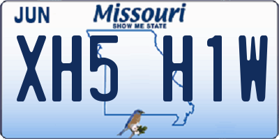 MO license plate XH5H1W
