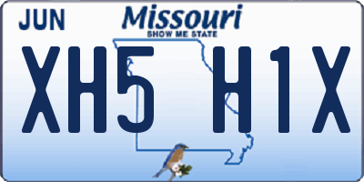 MO license plate XH5H1X