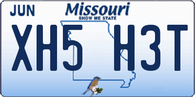 MO license plate XH5H3T