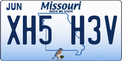 MO license plate XH5H3V