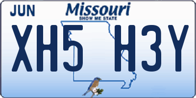MO license plate XH5H3Y