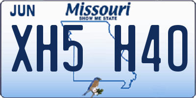 MO license plate XH5H4O