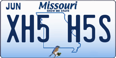 MO license plate XH5H5S