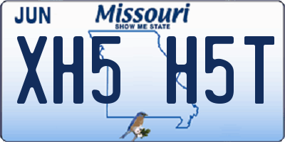 MO license plate XH5H5T