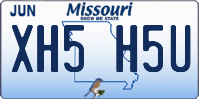 MO license plate XH5H5U