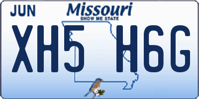 MO license plate XH5H6G