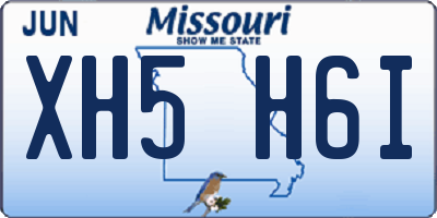 MO license plate XH5H6I