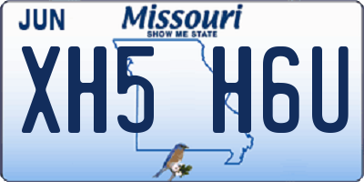 MO license plate XH5H6U