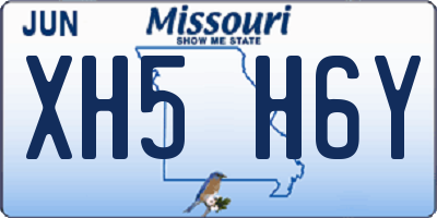 MO license plate XH5H6Y
