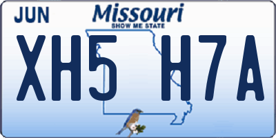 MO license plate XH5H7A