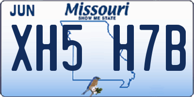 MO license plate XH5H7B