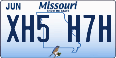 MO license plate XH5H7H